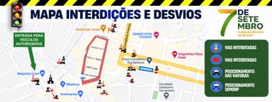 Imagem referente à notícia SMT divulga interdições e desvios no Centro para o desfile de 7 de Setembro